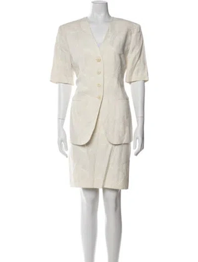 Pre-owned Louis Fèraud Vintage Late 1980's - Early 1990's Skirt Set In Neutral