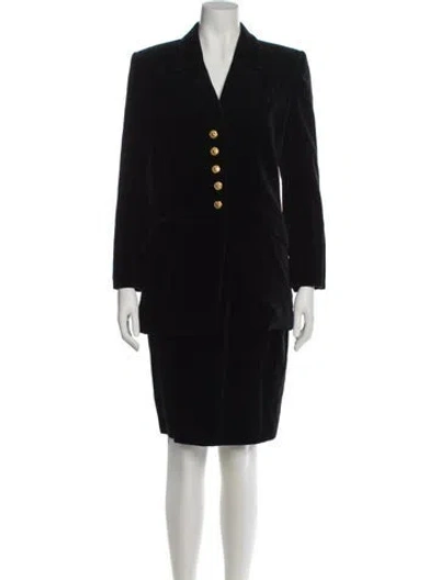 Pre-owned Louis Fèraud Vintage Late 1980's - Early 1990's Skirt Suit In Black