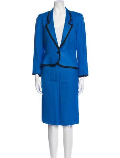 Pre-owned Louis Fèraud Vintage Late 1980's - Early 1990's Skirt Suit In Blue