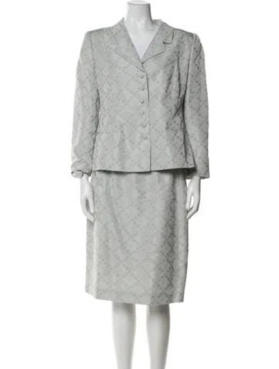 Pre-owned Louis Fèraud Vintage Late 1980's - Early 1990's Skirt Suit In Gray