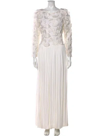 Pre-owned Louis Fèraud Vintage Long Dress In White