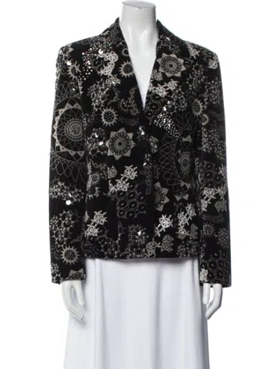 Pre-owned Louis Fèraud Vintage Printed Blazer In Black