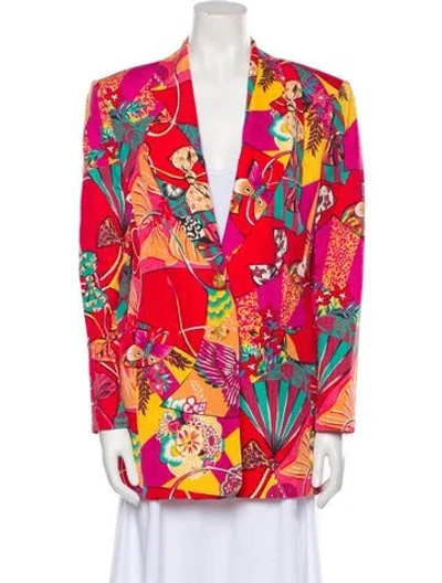Pre-owned Louis Fèraud Vintage Printed Blazer In Pink