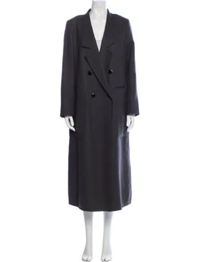 Pre-owned Louis Fèraud Vintage Virgin Wool Trench Coat In Gray