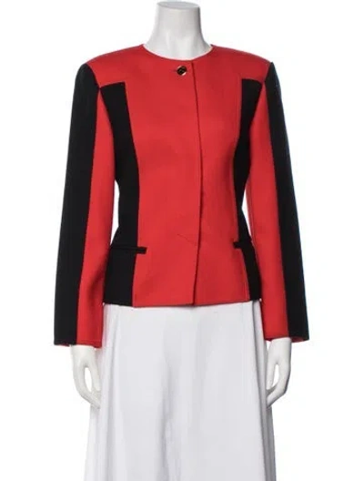 Pre-owned Louis Fèraud Vintage Wool Blazer In Red