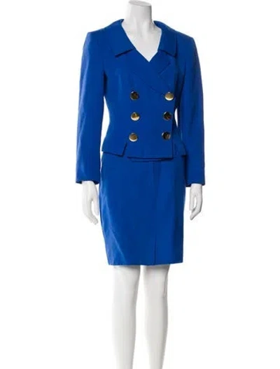 Pre-owned Louis Fèraud Vintage Wool Skirt Set In Blue