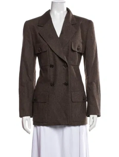 Pre-owned Louis Fèraud Virgin Wool Blazer In Brown