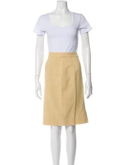 Pre-owned Louis Fèraud Virgin Wool Bow Accents Skirt Set In Neutral
