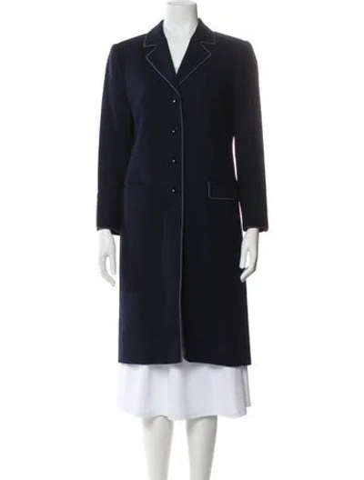 Pre-owned Louis Fèraud Virgin Wool Coat In Blue