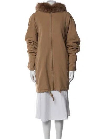 Pre-owned Louis Fèraud Virgin Wool Coat In Brown/neutrals