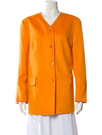 Pre-owned Louis Fèraud Virgin Wool Evening Jacket W/ Tags In Orange
