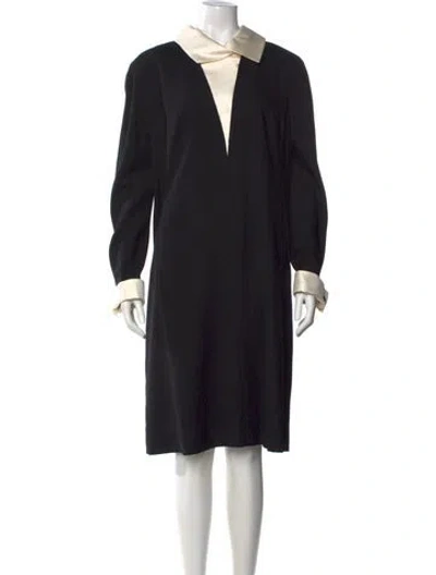 Pre-owned Louis Fèraud Virgin Wool Knee-length Dress In Black