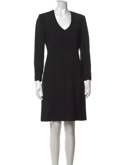 Pre-owned Louis Fèraud Virgin Wool Knee-length Dress In Black