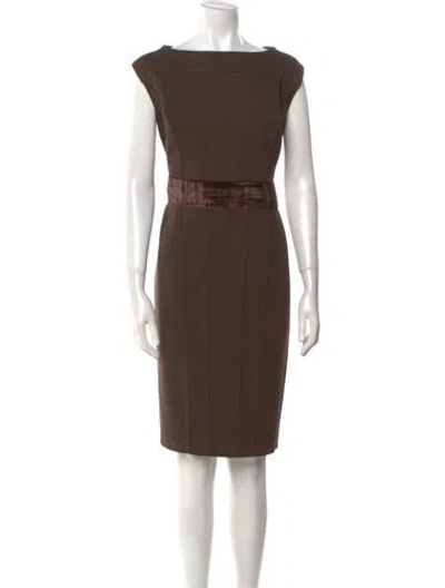 Pre-owned Louis Fèraud Virgin Wool Knee-length Dress In Brown