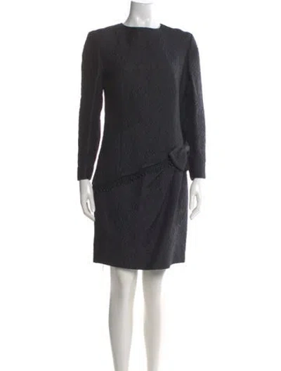 Pre-owned Louis Fèraud Virgin Wool Knee-length Dress In Gray