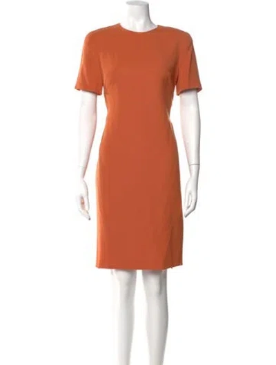 Pre-owned Louis Fèraud Virgin Wool Knee-length Dress In Orange