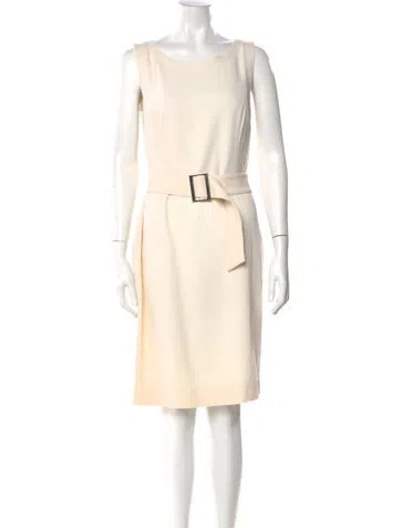 Pre-owned Louis Fèraud Virgin Wool Knee-length Dress In Yellow