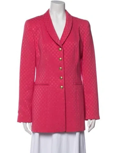 Pre-owned Louis Fèraud Virgin Wool Patterned Blazer In Pink