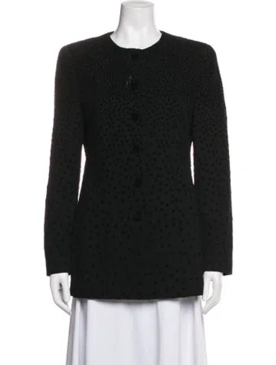 Pre-owned Louis Fèraud Virgin Wool Patterned Jacket In Black