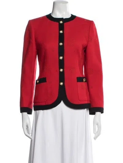 Pre-owned Louis Fèraud Virgin Wool Patterned Jacket In Red