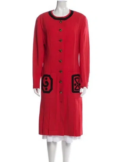 Pre-owned Louis Fèraud Virgin Wool Patterned Jacket In Red