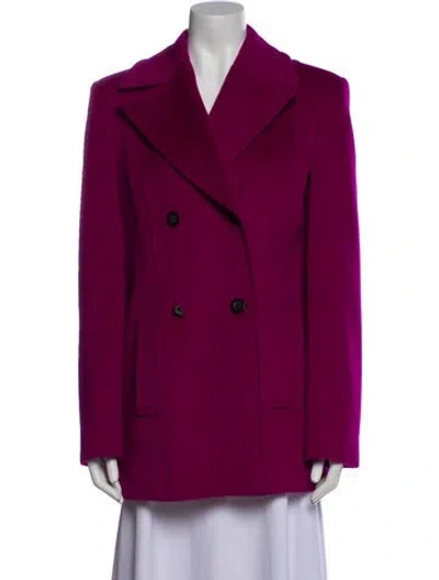 Pre-owned Louis Fèraud Virgin Wool Peacoat In Purple