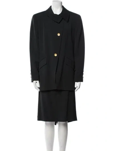 Pre-owned Louis Fèraud Virgin Wool Skirt Set In Black