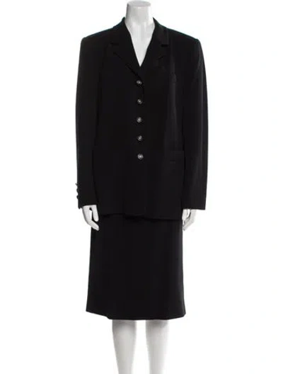 Pre-owned Louis Fèraud Virgin Wool Skirt Set In Black