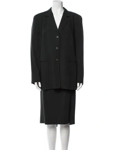 Pre-owned Louis Fèraud Virgin Wool Skirt Set In Black