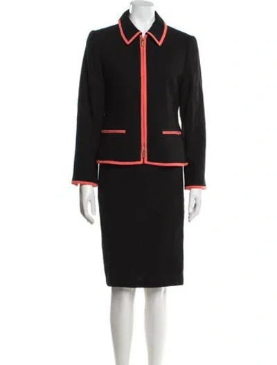 Pre-owned Louis Fèraud Virgin Wool Skirt Set In Black