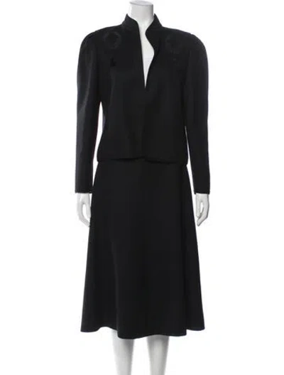 Pre-owned Louis Fèraud Virgin Wool Skirt Set In Black