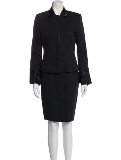 Pre-owned Louis Fèraud Virgin Wool Skirt Set In Blue