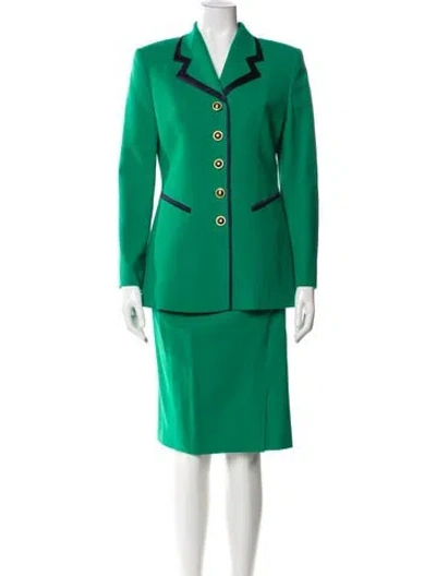 Pre-owned Louis Fèraud Virgin Wool Skirt Set In Blue