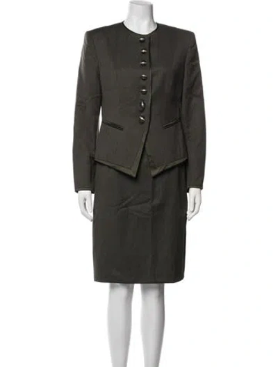 Pre-owned Louis Fèraud Virgin Wool Skirt Set In Green