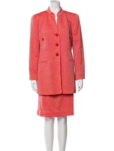 Pre-owned Louis Fèraud Virgin Wool Skirt Set In Orange