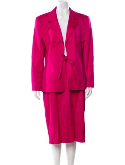 Pre-owned Louis Fèraud Virgin Wool Skirt Set In Pink