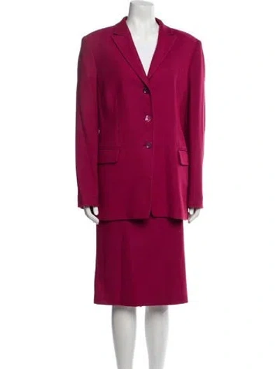 Pre-owned Louis Fèraud Virgin Wool Skirt Set In Pink