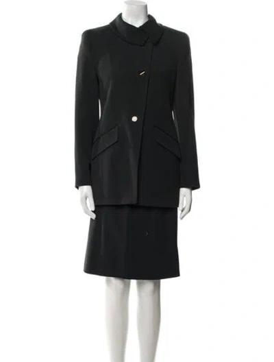 Pre-owned Louis Fèraud Virgin Wool Skirt Suit In Black