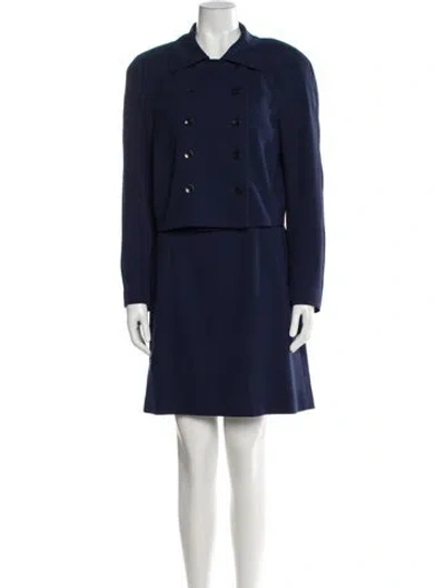 Pre-owned Louis Fèraud Virgin Wool Skirt Suit In Blue