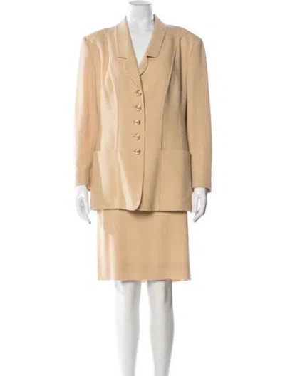 Pre-owned Louis Fèraud Virgin Wool Skirt Suit In Yellow
