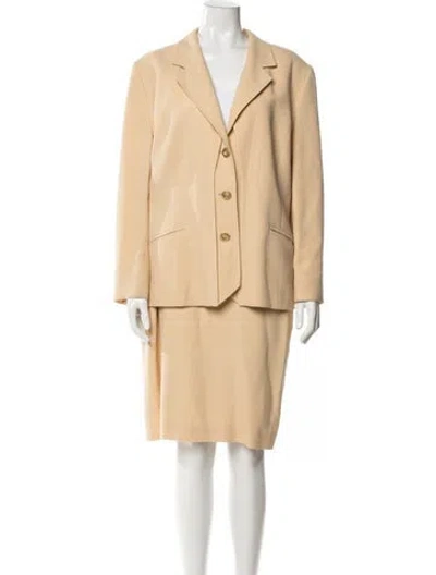 Pre-owned Louis Fèraud Virgin Wool Skirt Suit In Yellow