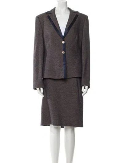 Pre-owned Louis Fèraud Virgin Wool Striped Jacket In Blue