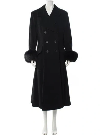 Pre-owned Louis Fèraud Virgin Wool Trench Coat In Black