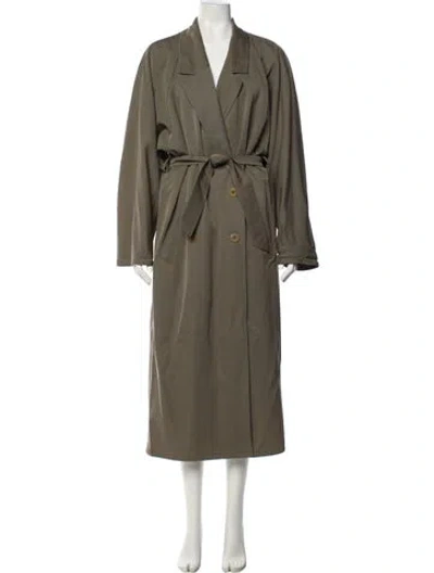 Pre-owned Louis Fèraud Virgin Wool Trench Coat In Green