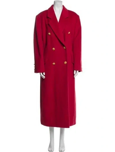 Pre-owned Louis Fèraud Virgin Wool Trench Coat In Red
