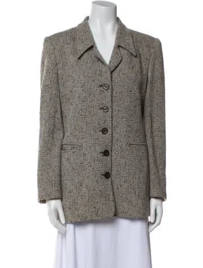 Pre-owned Louis Fèraud Virgin Wool Tweed Pattern Blazer In Multi
