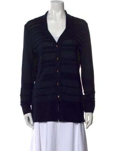 Pre-owned Louis Fèraud V-neck Sweater In Blue