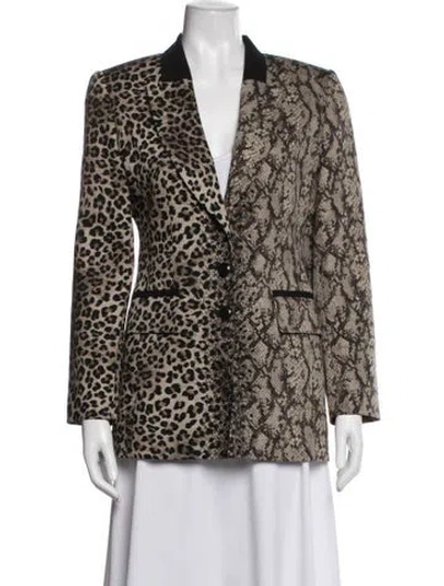 Pre-owned Louis Fèraud Wool Animal Print Blazer In Neutral