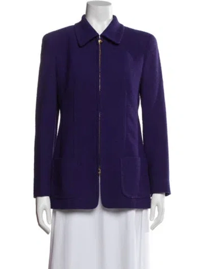 Pre-owned Louis Fèraud Wool Coat In Purple