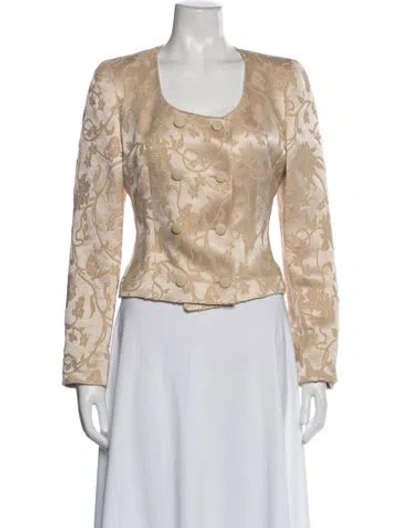 Pre-owned Louis Fèraud Wool Floral Print Blazer In Neutral